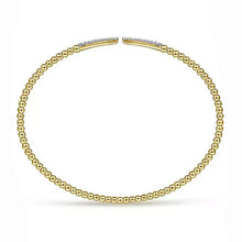 Split 14K Yellow Gold Bujukan Bead Cuff Bracelet with Diamond Pave Spikes-Gabriel & Co-Swag Designer Jewelry