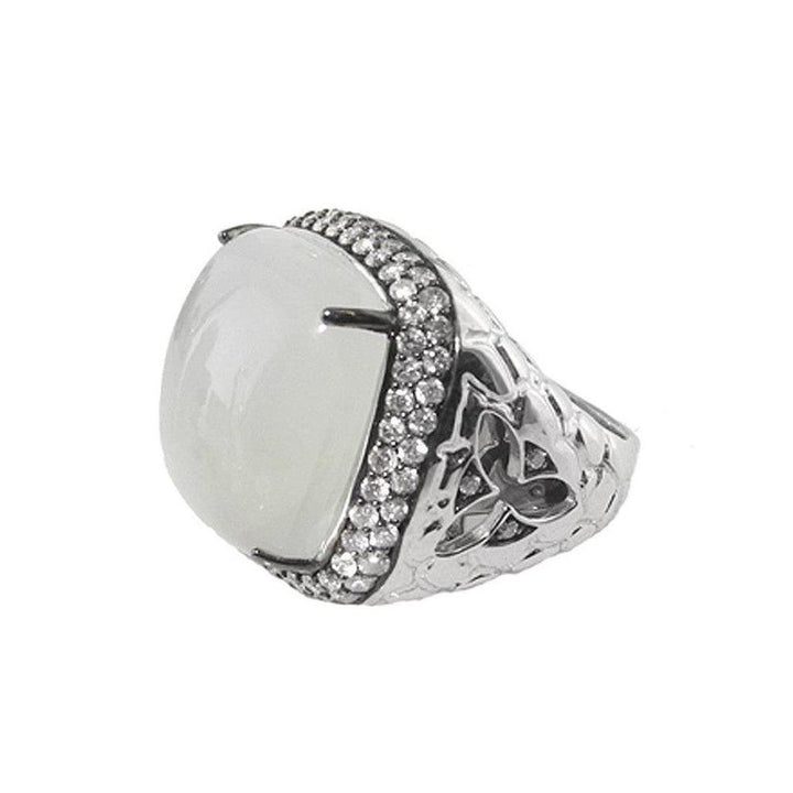 Square Moonstone Ring, Size 7-Hellmuth-Swag Designer Jewelry