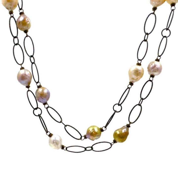 Stationed Pearl Necklace-Andrea Barnett-Swag Designer Jewelry