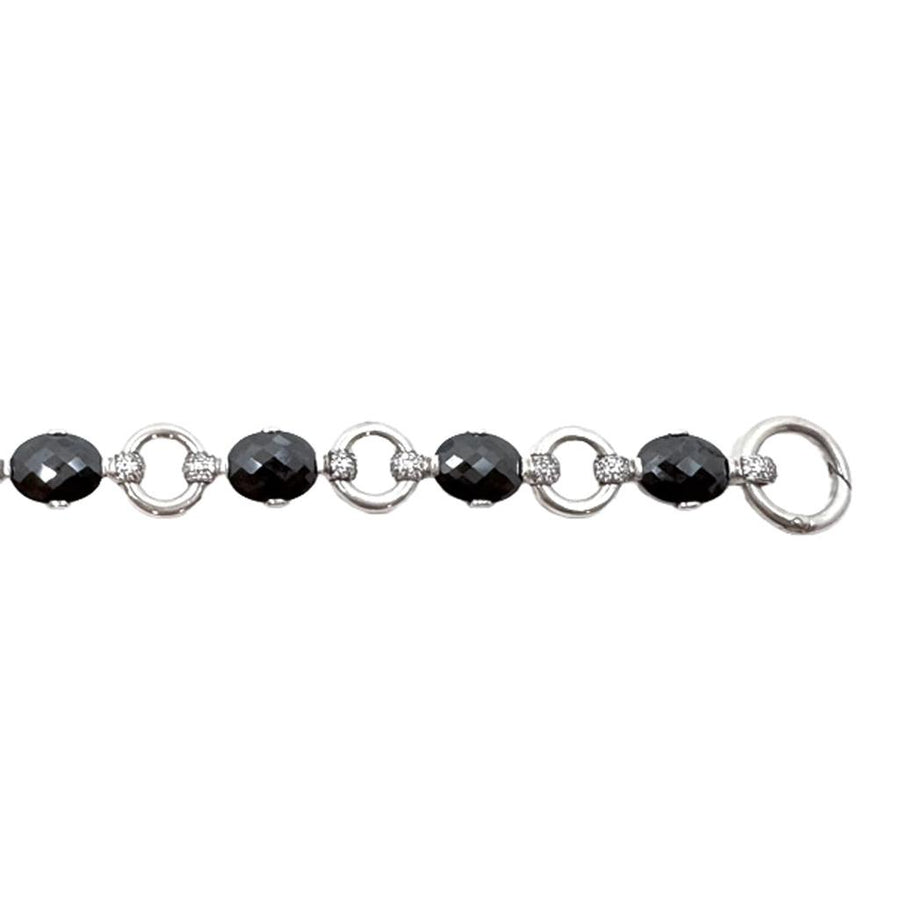 Sterling Silver and Onyx Stationed Bracelet-Thomas Sabo-Swag Designer Jewelry