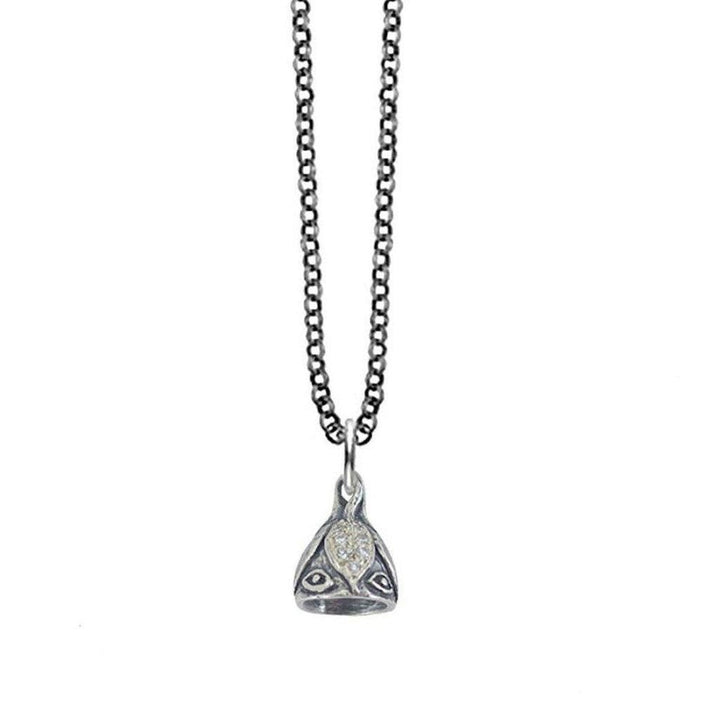 Sterling silver Evil Eye Lotus Bell Pendant-Erica Molinari-Swag Designer Jewelry