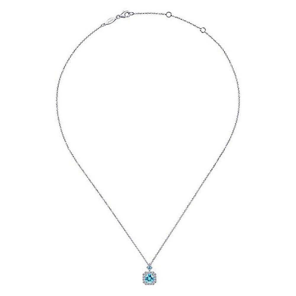 Swiss Blue Topaz Necklace-Gabriel & Co-Swag Designer Jewelry