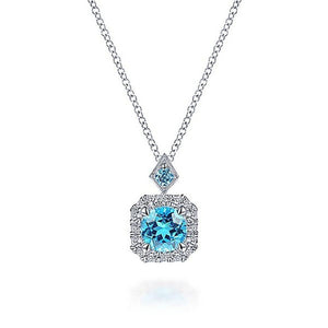 Swiss Blue Topaz Necklace-Gabriel & Co-Swag Designer Jewelry