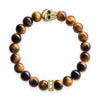 Tigers Eye with Gold Skull Bracelet-Thomas Sabo-Swag Designer Jewelry