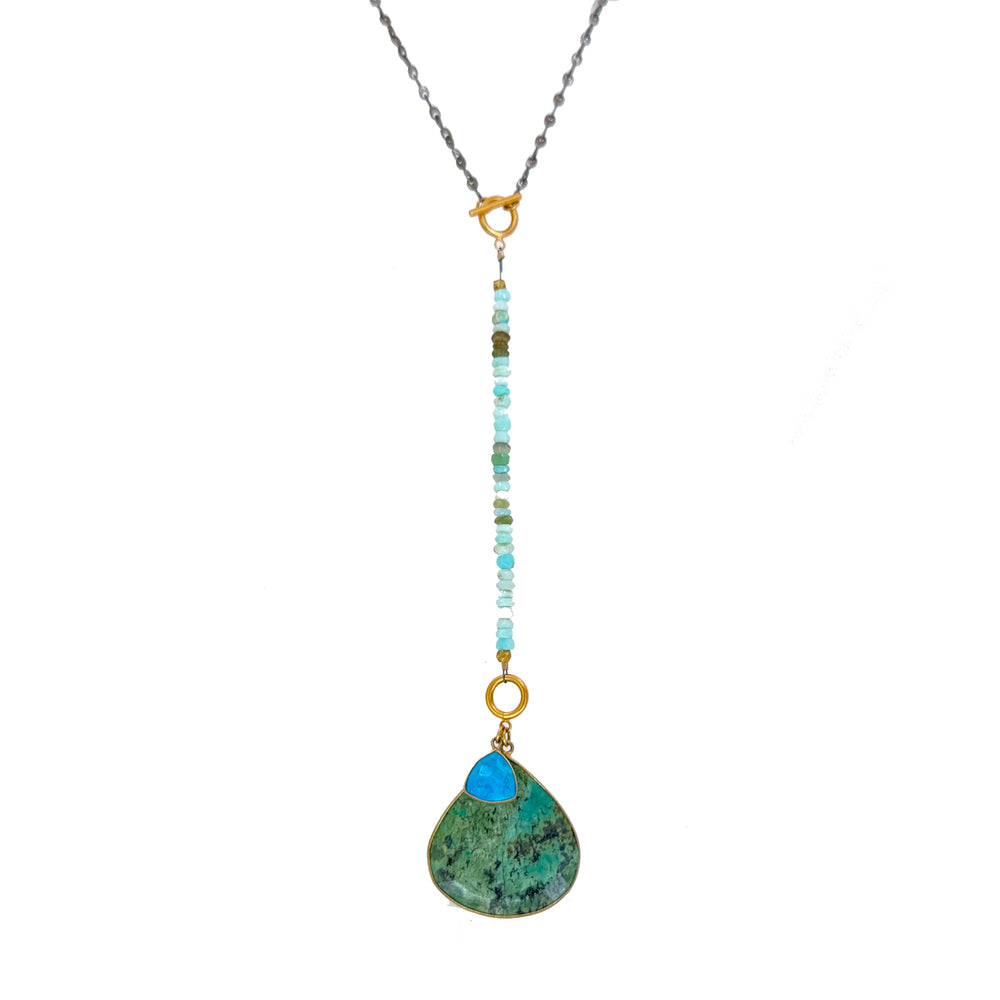 Turquoise Lariat Necklace-Catherine Page-Swag Designer Jewelry