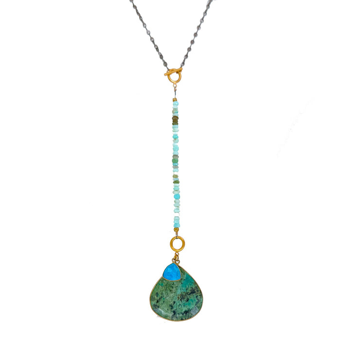 Turquoise Lariat Necklace-Catherine Page-Swag Designer Jewelry