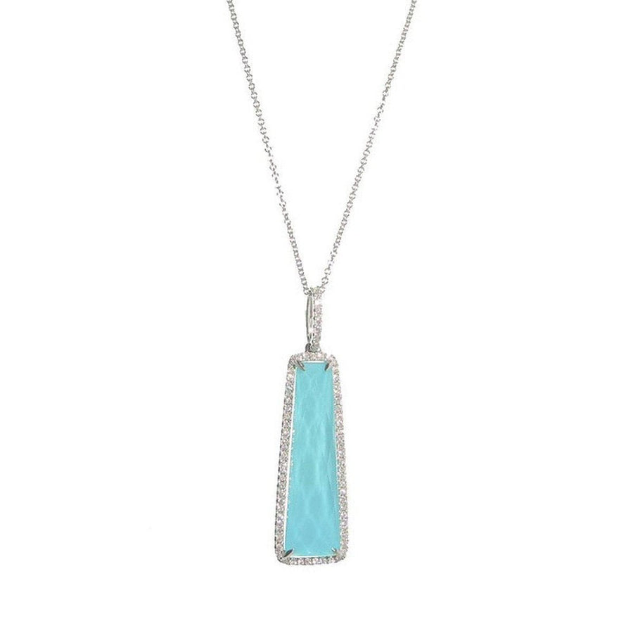 Turquoise and Diamond Necklace-Dove-Swag Designer Jewelry