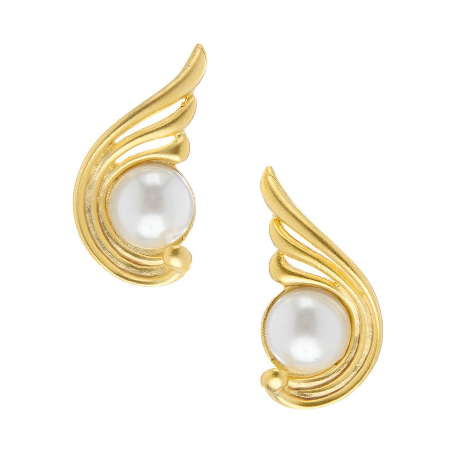 Villa Artemis Pearl Studs-Susan Shaw-Swag Designer Jewelry