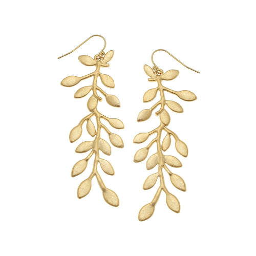 Vine Earrings Gold-Susan Shaw-Swag Designer Jewelry