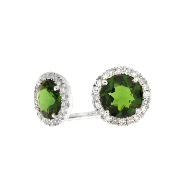 White Gold Diamond Tourmaline Studs-Meira T-Swag Designer Jewelry