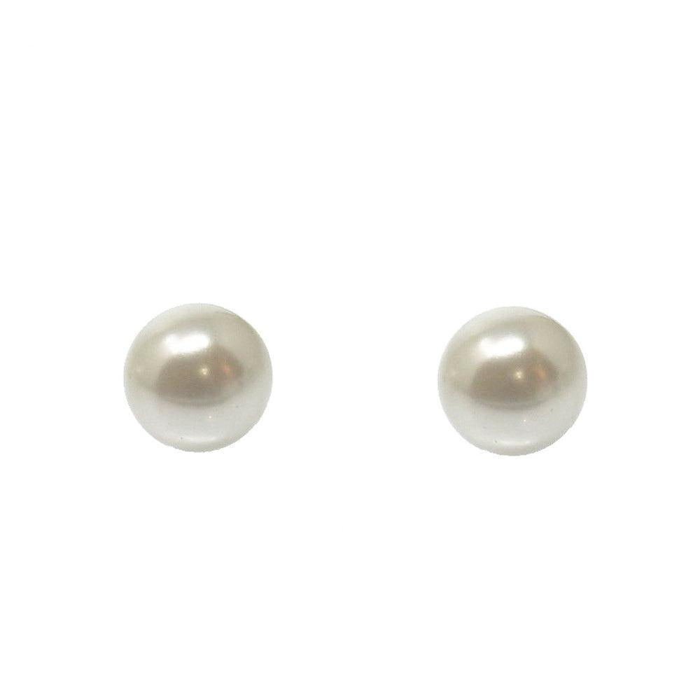 White Shell pearl studs-Theia Jewelry-Swag Designer Jewelry