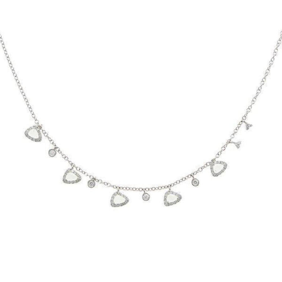 White Topaz Trillion Necklace-Meira T-Swag Designer Jewelry
