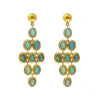 Ara 24k Gold Opal Statement Earrings: Elegant chandelier design featuring multiple opal stones in 24k gold settings.