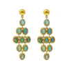 Ara 24k Gold Opal Statement Earrings: Elegant chandelier design featuring multiple opal stones in 24k gold settings.