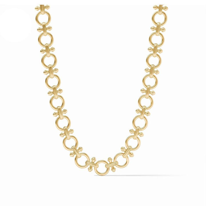 Gold Bamboo Link necklace featuring an intricate chain design.