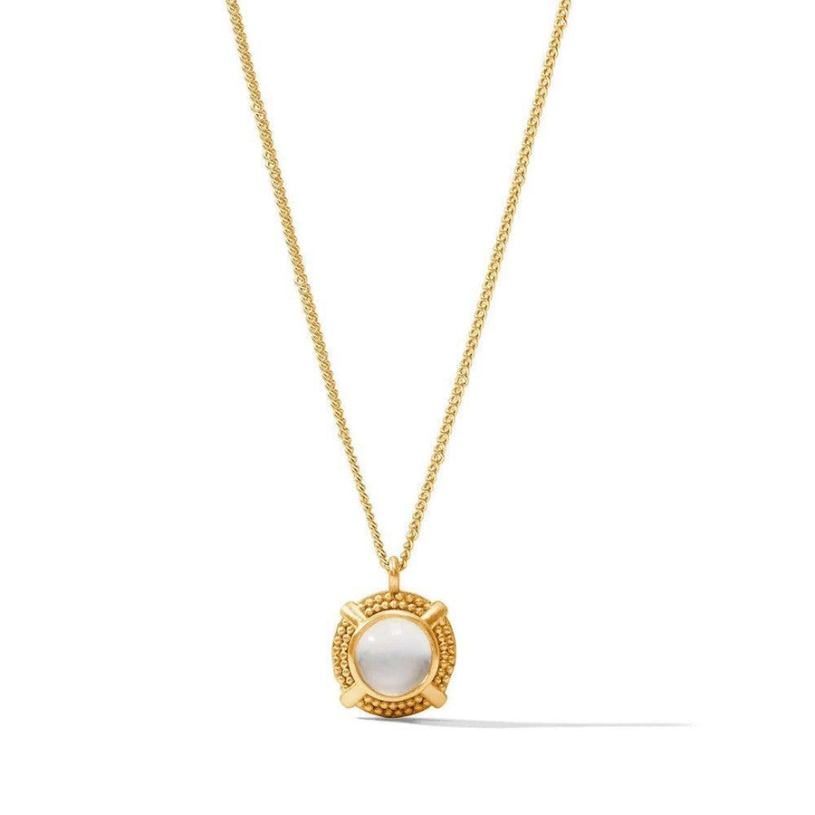 Gold Cabochon Solitaire necklace with opal pendant