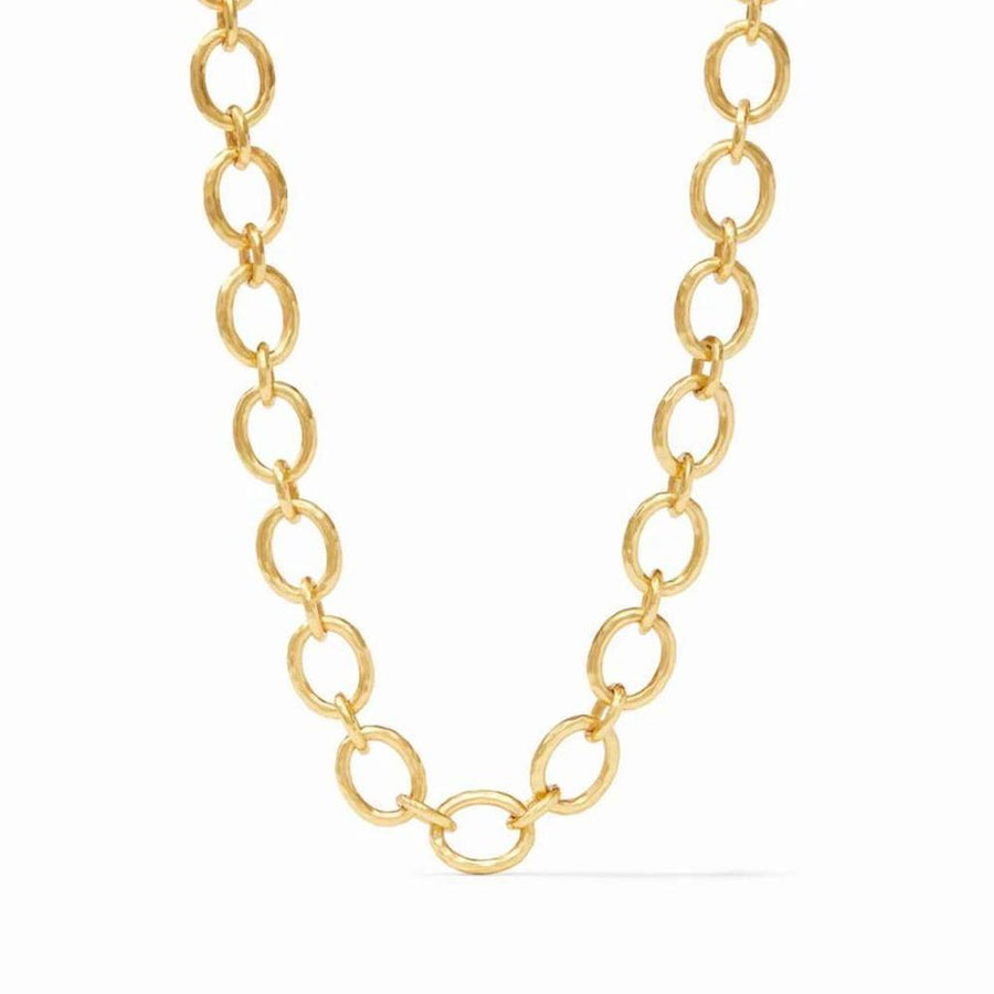 Gold Catalina Demi Link necklace, hammered textured chain design.