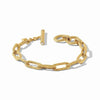 Gold Cheval Paperclip Link Bracelet with diamond accent