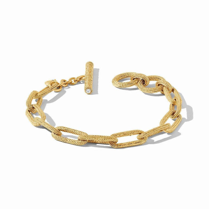 Gold Cheval Paperclip Link Bracelet with diamond accent