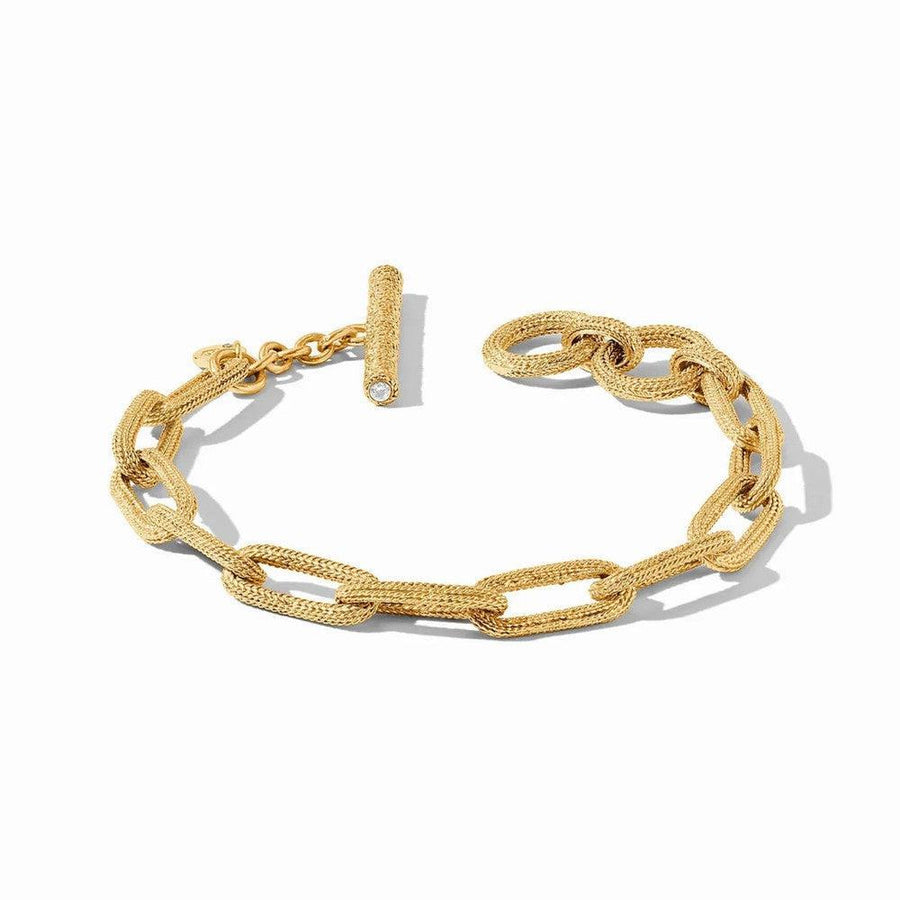 Gold Cheval Paperclip Link Bracelet with diamond accent