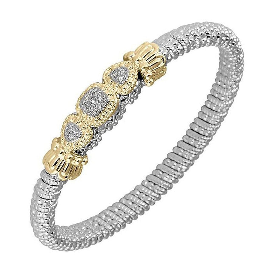 6mm Classic Bangle with Triple Diamond Medallion