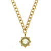 Gold chain necklace with Venetian glass Fleur De Lis pendant