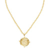 Gold Equestrian Rope Necklace with detailed coin pendant