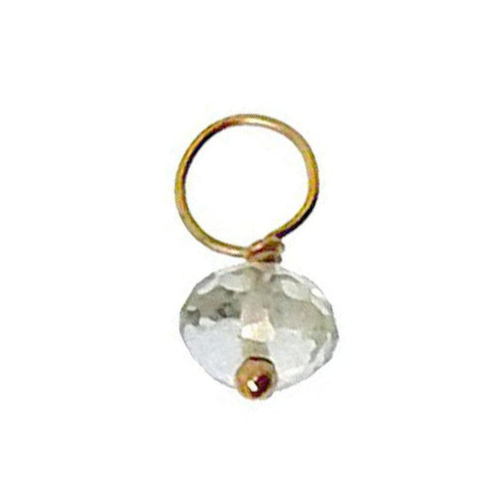Clear quartz charm with gold wire accent