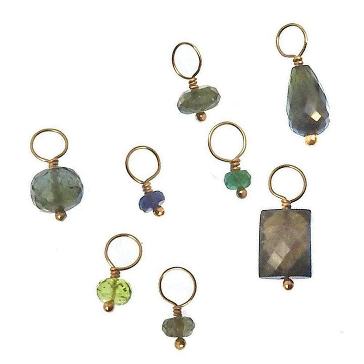 Gemstone Accents:  Assorted gemstone charms with gold wire accents; perfect for jewelry making.