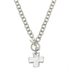 Hand-cast silver cross toggle necklace with chunky chain