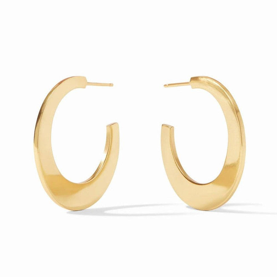 Gold Luna Hoops earrings: modern, minimalist design.