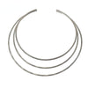 Silver triple-strand modern collar necklace