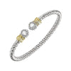 3mm Open Bracelet with sparkling cubic zirconia accents and 14k gold detailing.