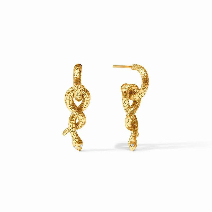 Snake Hoop & Charm Earring-Julie Vos-Swag Designer Jewelry