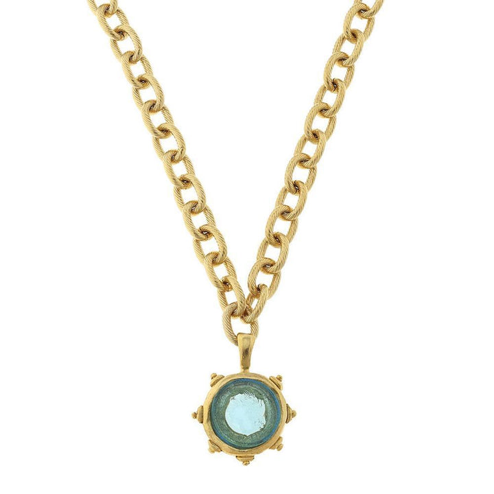Venetian Glass Coin Intaglio Necklace-Susan Shaw-Swag Designer Jewelry