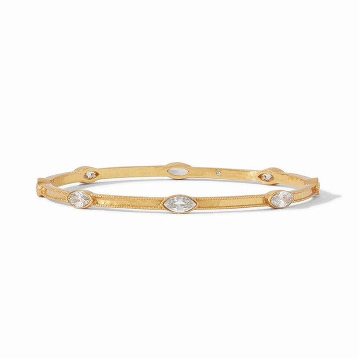 Gold Monaco bangle with marquise-cut clear stones.