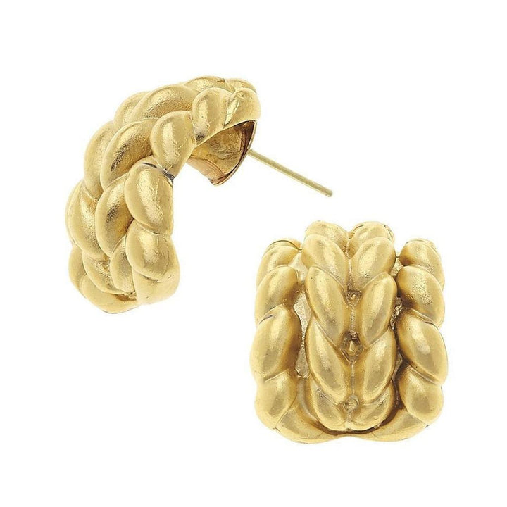 Small Braided Earrings in Gold-Susan Shaw-Swag Designer Jewelry