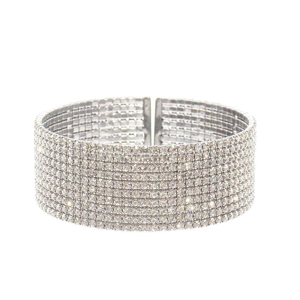 1" Flexible Pave Crystal Cuff-Theia Jewelry-Swag Designer Jewelry