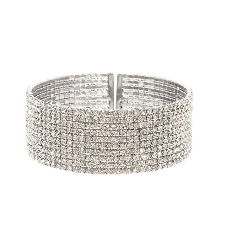 1" Flexible Pave Crystal Cuff-Theia Jewelry-Swag Designer Jewelry