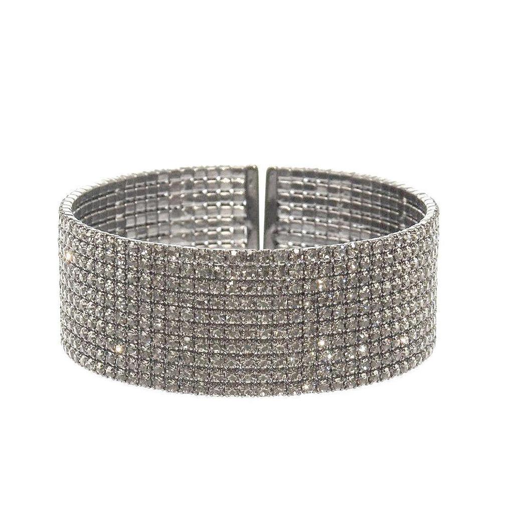 1" Flexible Pave Crystal Cuff-Theia Jewelry-Swag Designer Jewelry
