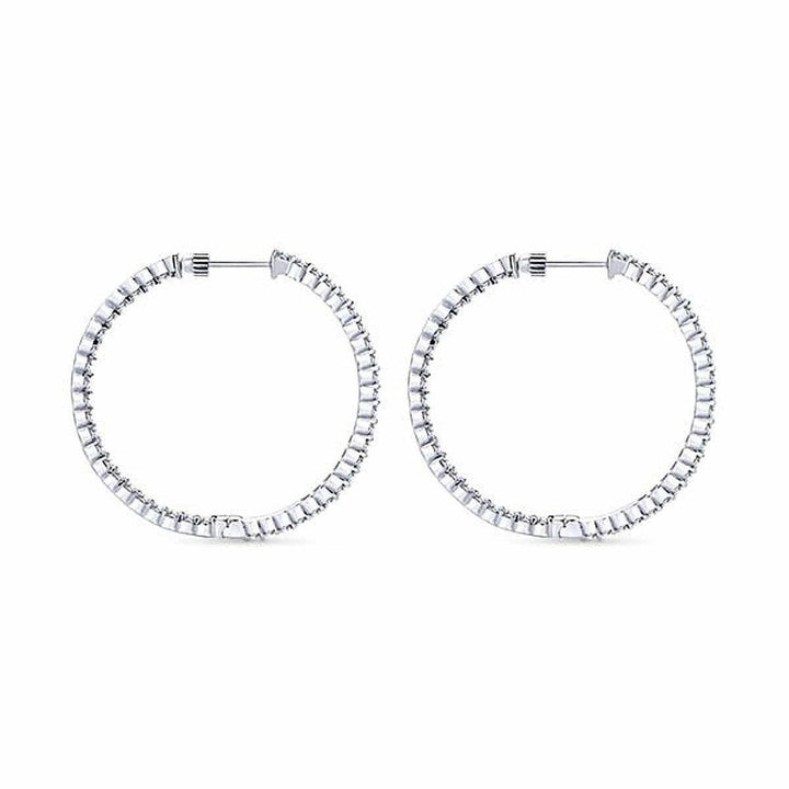 1 inch Inside Out Diamond Hoops-Gabriel & Co-Swag Designer Jewelry