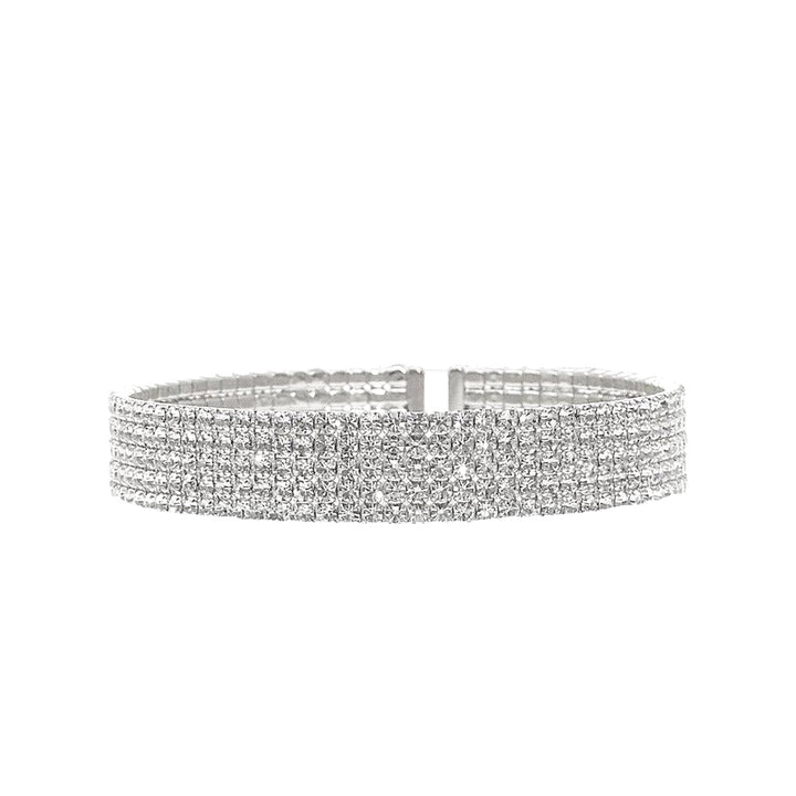 1/2" Flexible Pave Crystal Cuff-Theia Jewelry-Swag Designer Jewelry