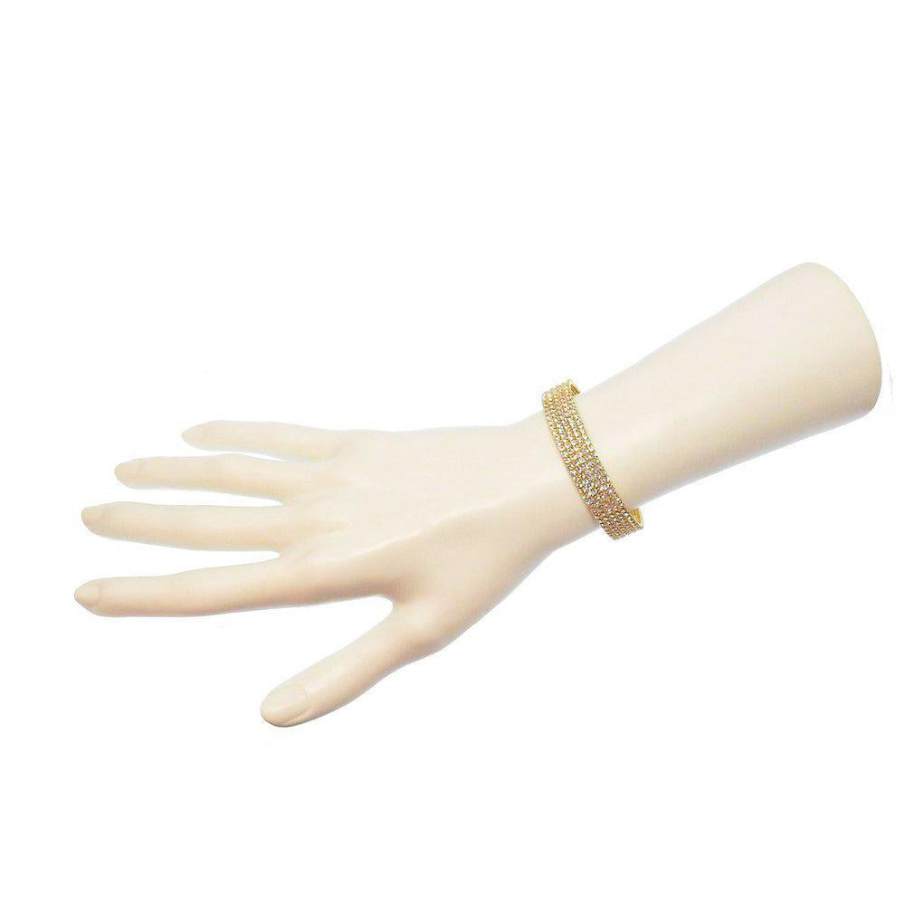 1/2" Flexible Pave Crystal Cuff-Theia Jewelry-Swag Designer Jewelry
