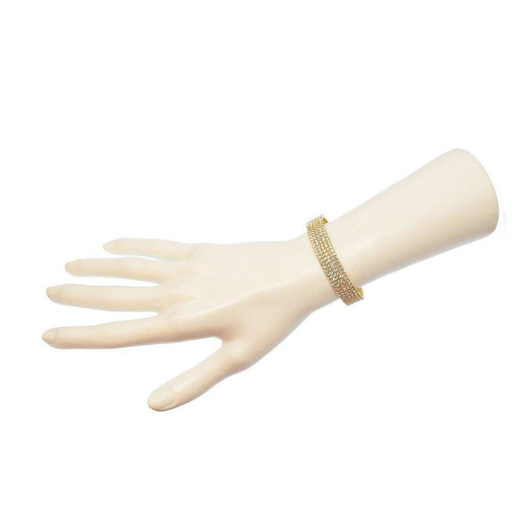 1/2" Flexible Pave Crystal Cuff-Theia Jewelry-Swag Designer Jewelry