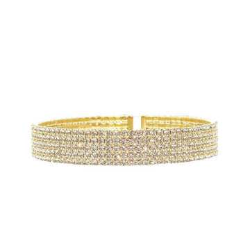1/2" Flexible Pave Crystal Cuff-Theia Jewelry-Swag Designer Jewelry