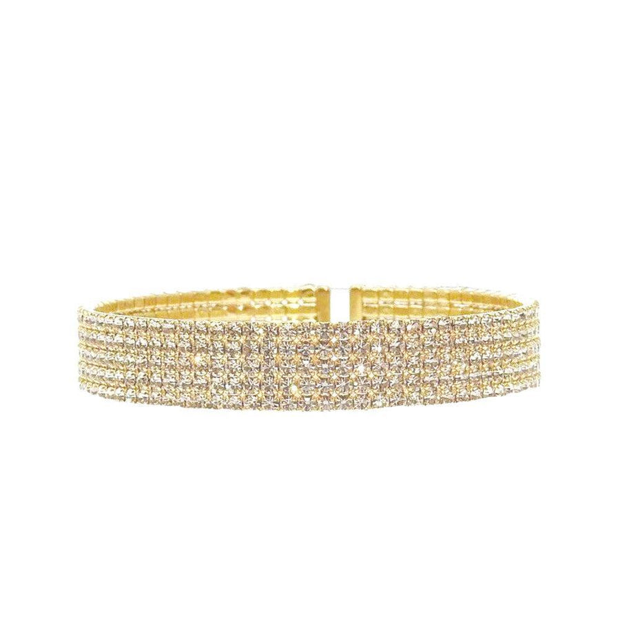 1/2" Flexible Pave Crystal Cuff-Theia Jewelry-Swag Designer Jewelry
