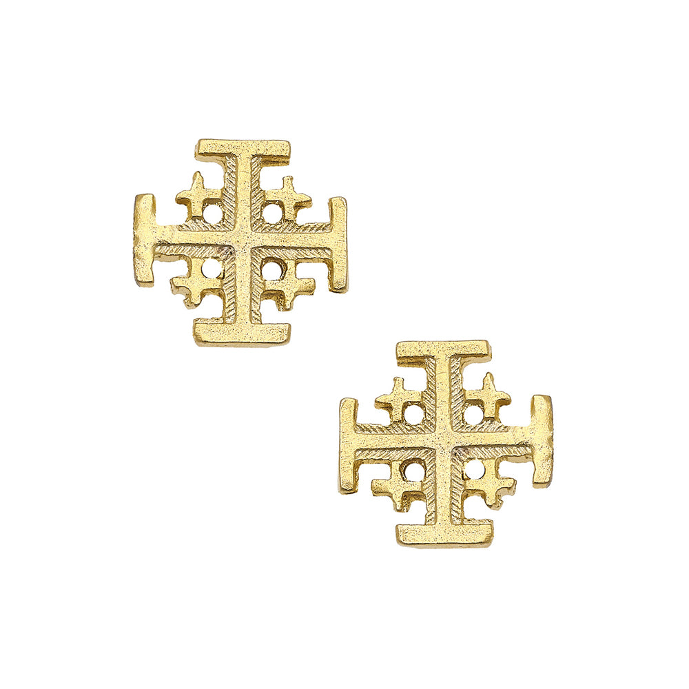 Gold Multi Cross Stud Earrings