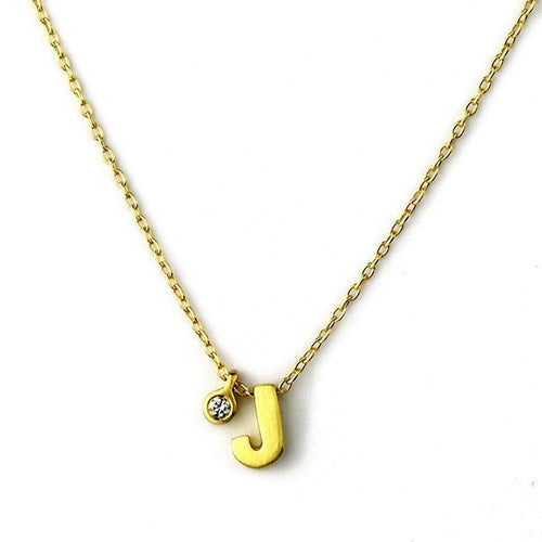 18k Yellow Gold Initial Tag Necklace-Marian Mauer-Swag Designer Jewelry