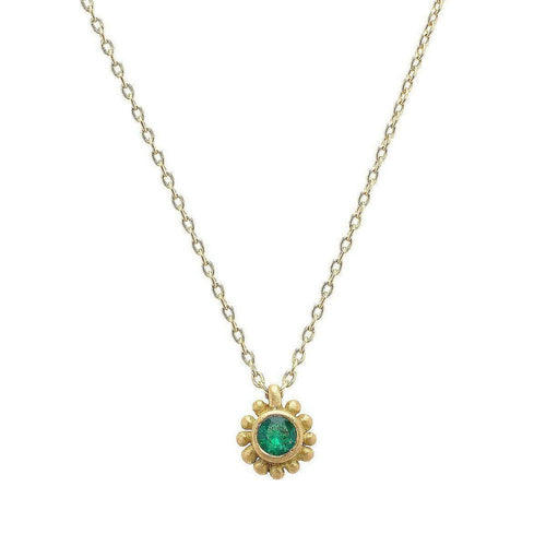 18k Yellow Gold and Emerald Necklace-Marian Mauer-Swag Designer Jewelry
