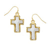 Mother of Pearl Cross Wire Earrings